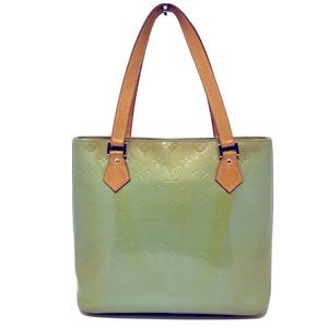 Authentic LOUIS VUITTON Vernis Houston Tote LV Monogram Green/Blue Shoulder Bag